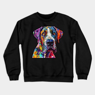 Great Dane Colorfull Pop Art Design For Dog Onwer Crewneck Sweatshirt